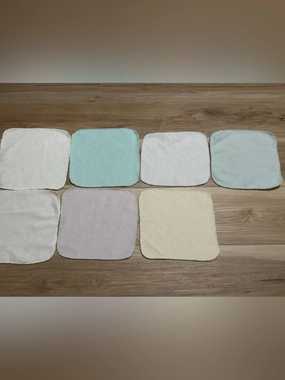 7 pastel baby wash cloths